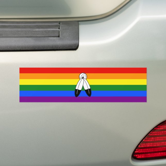 Autocollant De Voiture Drapeau de fierté bispirituel de SlipperyJoe's sym (En voiture)