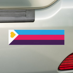 Autocollant De Voiture Drapeau de fierté de la polyamorie tricolore de Sl