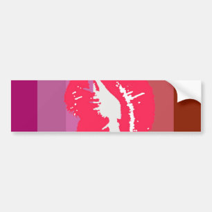Autocollant De Voiture Drapeau de fierté lesbienne au rouge à lèvres et l