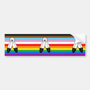 Autocollant De Voiture Drapeau de fierté Progress Pride LGBTQ+ Two-Spirit