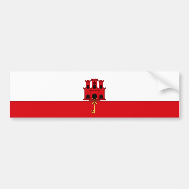 Autocollant De Voiture Drapeau de Gibraltar (Devant)