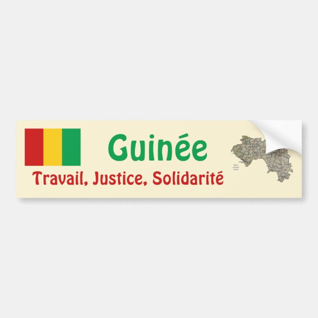 Autocollant De Voiture Drapeau de Guinée-Conakry + Adhésif pour (Devant)
