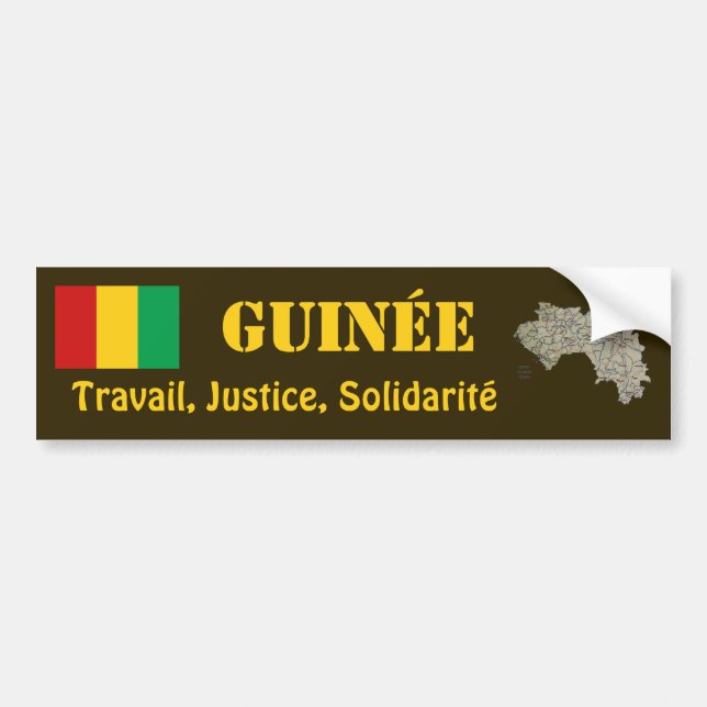 Autocollant De Voiture Drapeau de Guinée-Conakry + Adhésif pour (Devant)