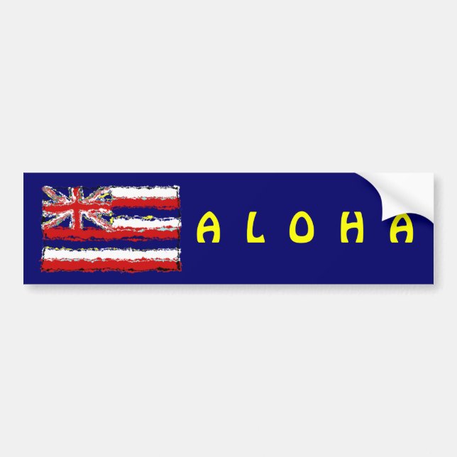 AUTOCOLLANT DE VOITURE DRAPEAU DE HAWAII (Devant)