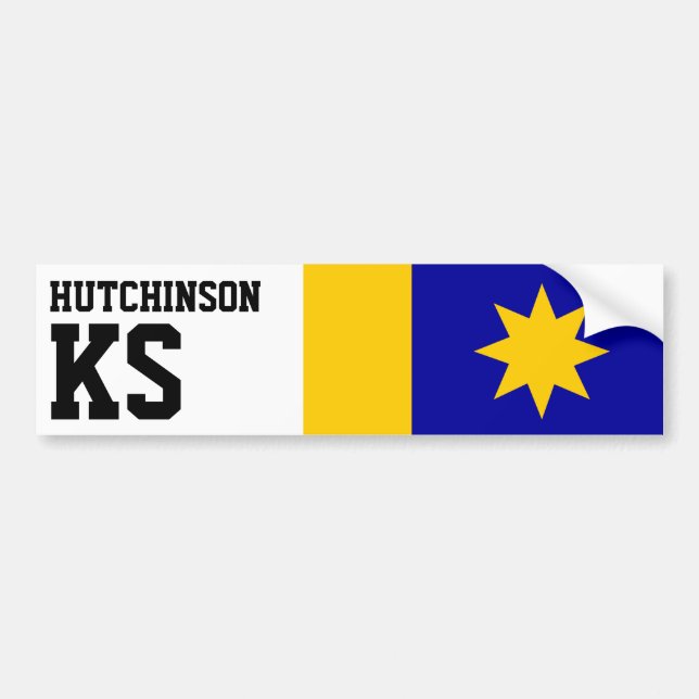 Autocollant De Voiture Drapeau de Hutchinson, Kansas (Devant)