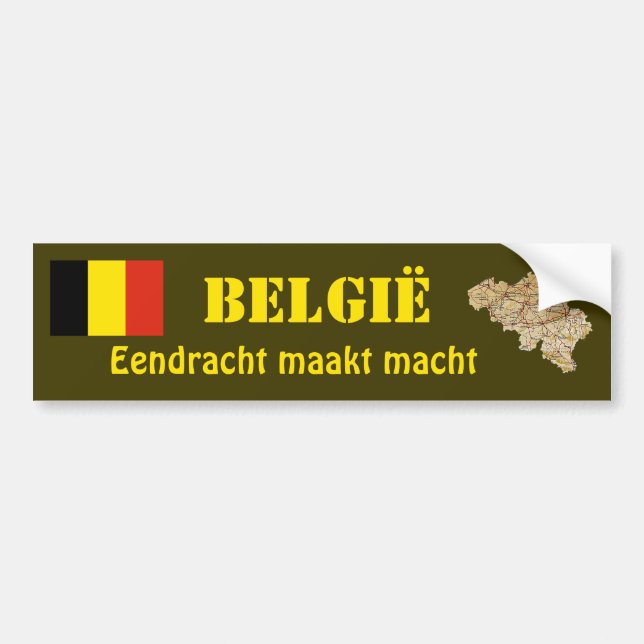 Autocollant De Voiture Drapeau de la Belgique + Adhésif pour pare-chocs (Devant)