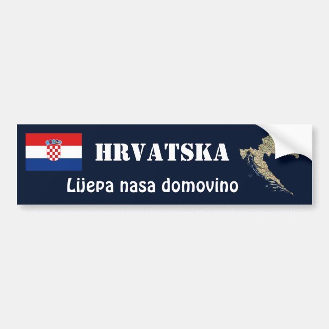 Autocollant De Voiture Drapeau de la Croatie + Adhésif pour pare-chocs de (Devant)