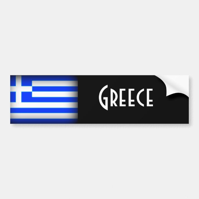 Autocollant De Voiture Drapeau de la Grèce foncé (Devant)