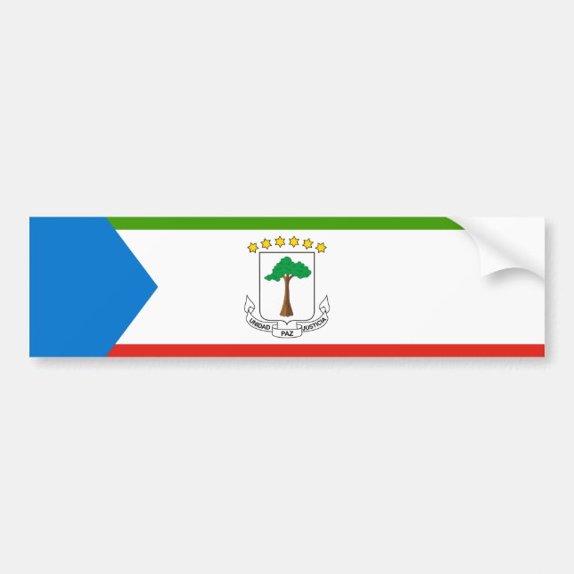 Autocollant De Voiture Drapeau de la Guinée équatoriale (Afrique) (Devant)