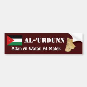 Autocollant De Voiture Drapeau de la Jordanie + Adhésif pour pare-chocs