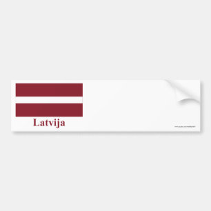 Autocollant De Voiture Drapeau de la Lettonie avec le nom dans le Latvian