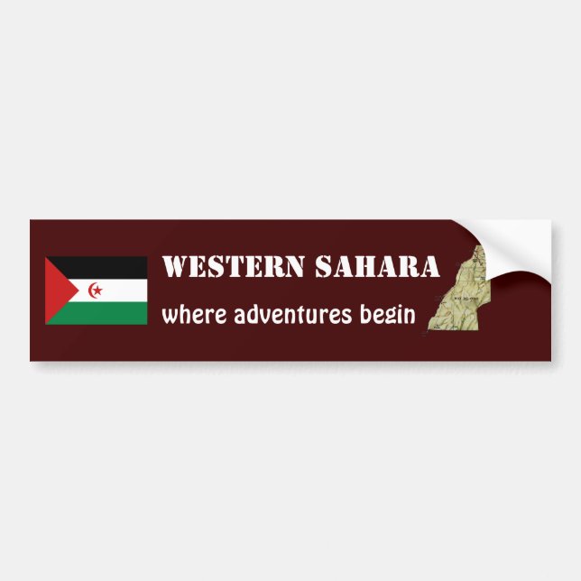 Autocollant De Voiture Drapeau de la Sahara occidental + Adhésif pour (Devant)
