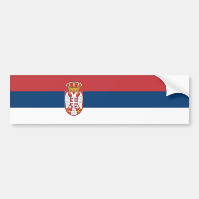 Autocollant De Voiture Drapeau de la Serbie (Devant)