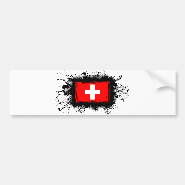 Autocollant De Voiture Drapeau de la Suisse (Devant)