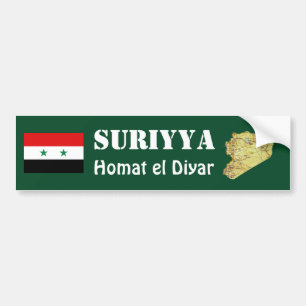 Autocollant De Voiture Drapeau de la Syrie + Adhésif pour pare-chocs de