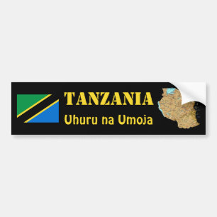 Autocollant De Voiture Drapeau de la Tanzanie + Adhésif pour pare-chocs