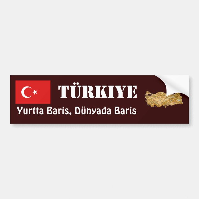 Autocollant De Voiture Drapeau de la Turquie + Adhésif pour pare-chocs de (Devant)