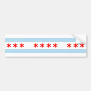 Autocollant De Voiture Drapeau de la ville de Chicago (Illinois)