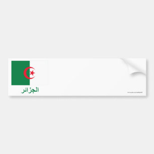 Autocollant De Voiture Drapeau de l'Algérie avec le nom en arabe