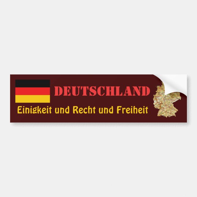 Autocollant De Voiture Drapeau de l'Allemagne + Adhésif pour pare-chocs (Devant)