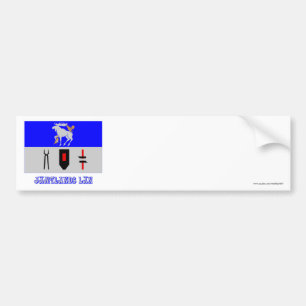 Autocollant De Voiture Drapeau de län de Jämtlands avec le nom