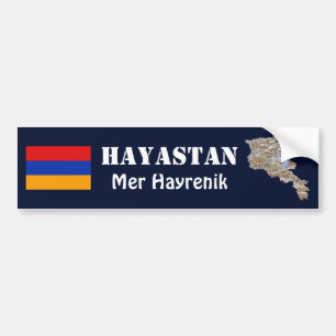 Autocollant De Voiture Drapeau de l'Arménie + Adhésif pour pare-chocs d