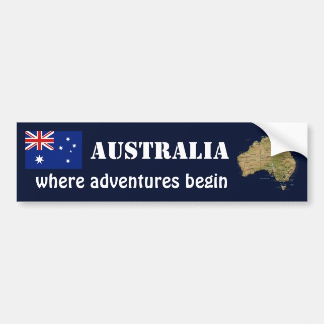 Autocollant De Voiture Drapeau de l'Australie + Adhésif pour pare-chocs (Devant)