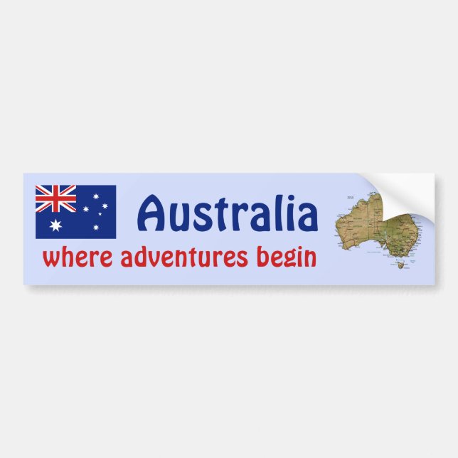 Autocollant De Voiture Drapeau de l'Australie + Adhésif pour pare-chocs (Devant)