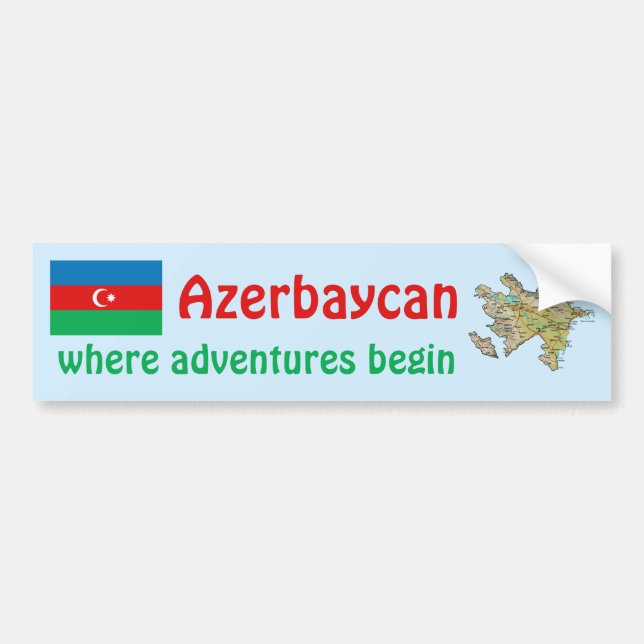 Autocollant De Voiture Drapeau de l'Azerbaïdjan et adhésif pour (Devant)