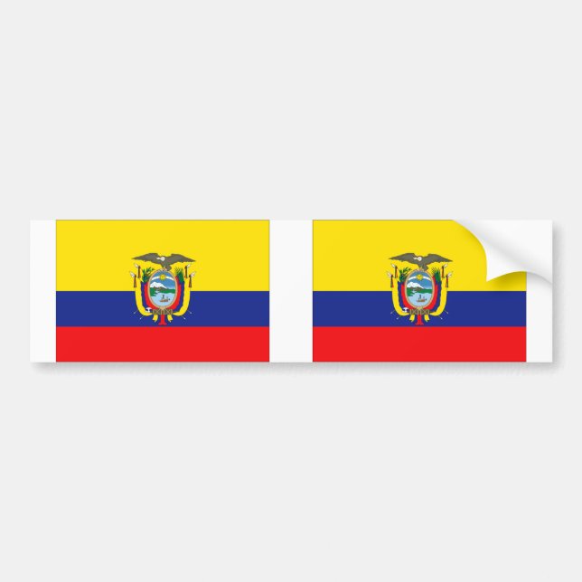 Autocollant De Voiture Drapeau de l'Équateur (Devant)