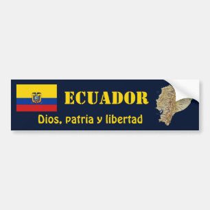 Autocollant De Voiture Drapeau de l'Equateur + Adhésif pour pare-chocs d