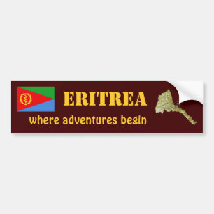 Autocollant De Voiture Drapeau de l'Érythrée + Adhésif pour pare-chocs