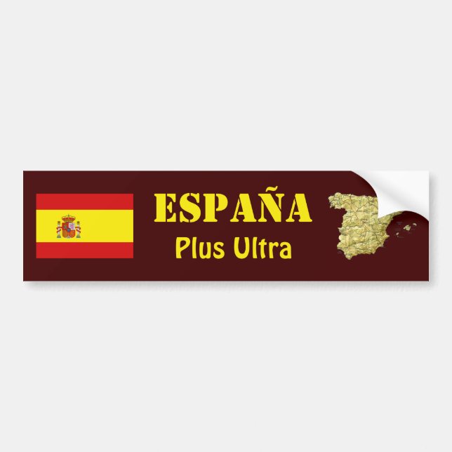 Autocollant De Voiture Drapeau de l'Espagne + Adhésif pour pare-chocs de (Devant)
