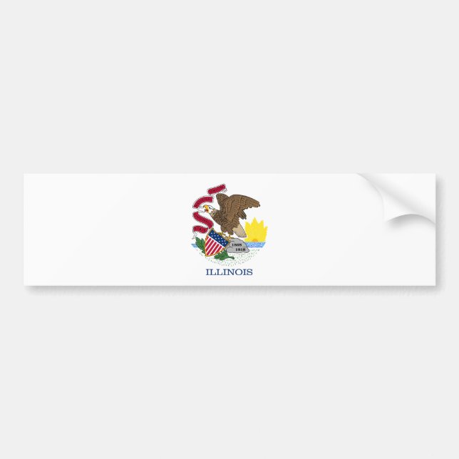 Autocollant De Voiture Drapeau de l'État de l'Illinois (Devant)