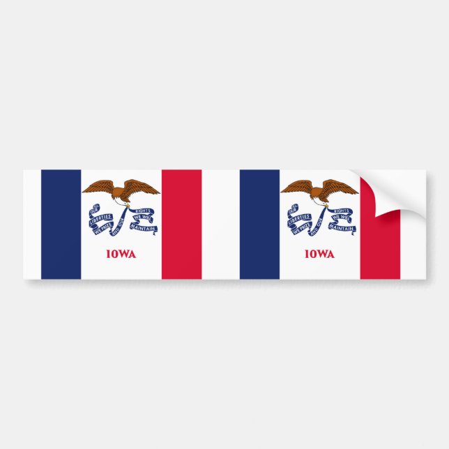 Autocollant De Voiture Drapeau de l'État de l'Iowa (Devant)