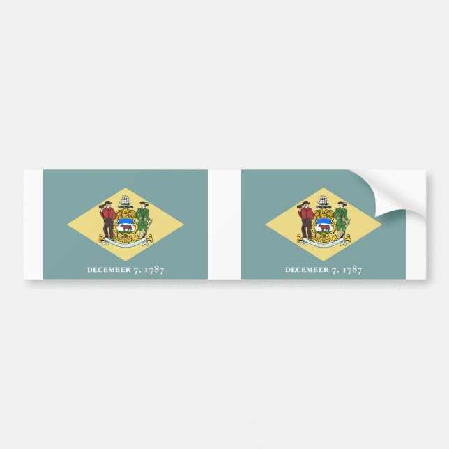 Autocollant De Voiture Drapeau de l'État du Delaware (Devant)