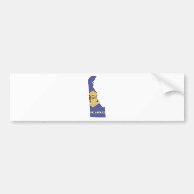 Autocollant De Voiture Drapeau de l'État du Delaware et carte (Devant)