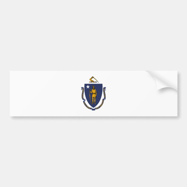 Autocollant De Voiture Drapeau de l'État du Massachusetts (Devant)