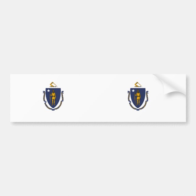 Autocollant De Voiture Drapeau de l'État du Massachusetts (Devant)