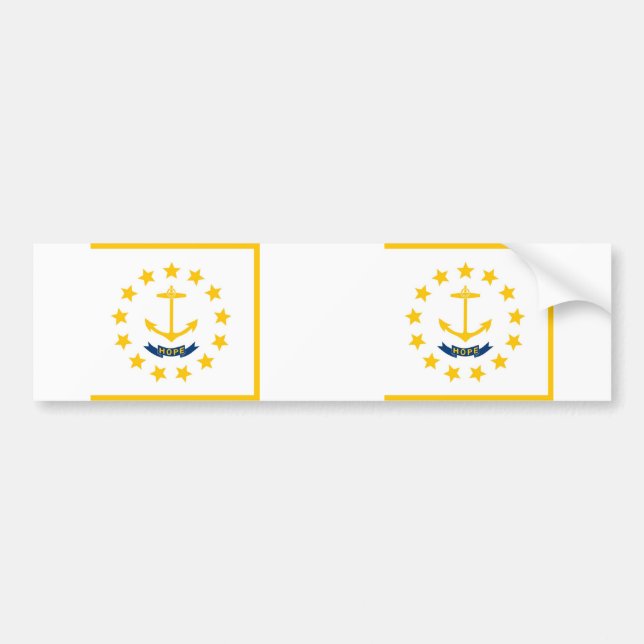 Autocollant De Voiture Drapeau de l'île de Rhode (Devant)