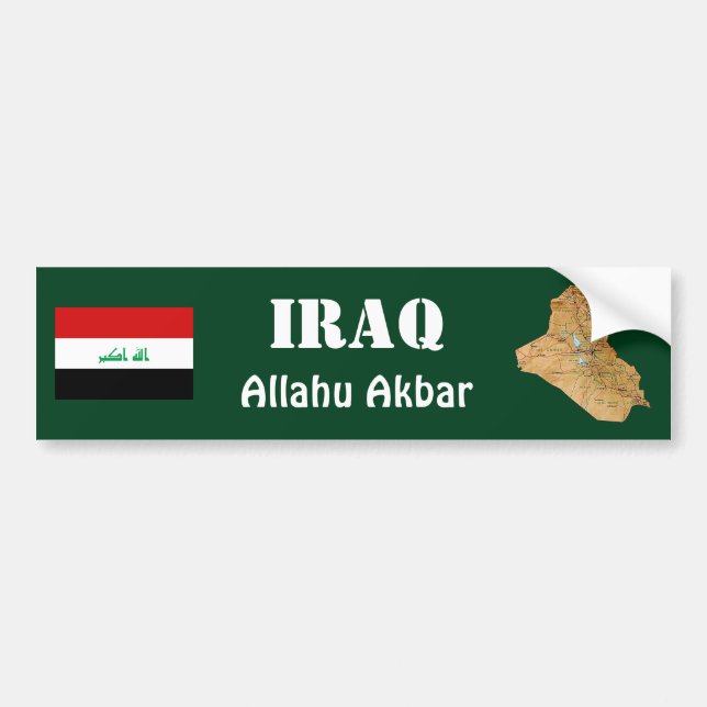 Autocollant De Voiture Drapeau de l'Irak + Adhésif pour pare-chocs de (Devant)
