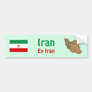 Autocollant De Voiture Drapeau de l'Iran + Adhésif pour pare-chocs de