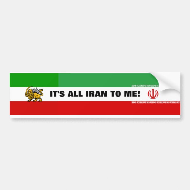 Autocollant De Voiture Drapeau de l'Iran " c'est le tout l'Iran à moi " (Devant)