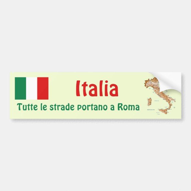 Autocollant De Voiture Drapeau de l'Italie + Adhésif pour pare-chocs de (Devant)