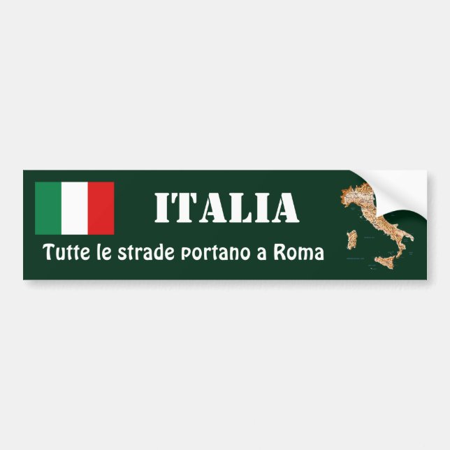 Autocollant De Voiture Drapeau de l'Italie + Adhésif pour pare-chocs de (Devant)