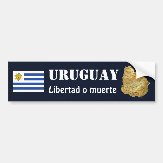 Autocollant De Voiture Drapeau de l'Uruguay + Adhésif pour pare-chocs de (Devant)