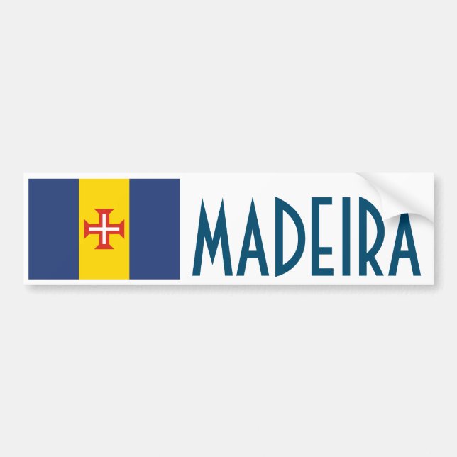 Autocollant De Voiture Drapeau de Madère, Portugal (Devant)