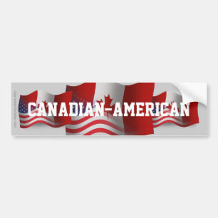 Autocollant De Voiture Drapeau de ondulation Canadien-Américain