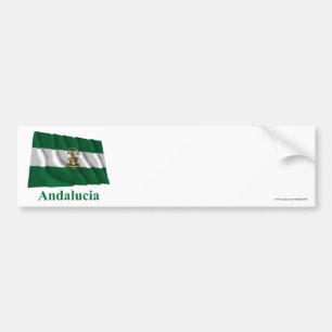 Autocollant De Voiture Drapeau de ondulation d'Andalucía avec le nom