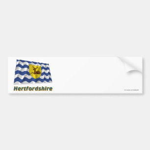 Autocollant De Voiture Drapeau de ondulation de Hertfordshire avec le nom